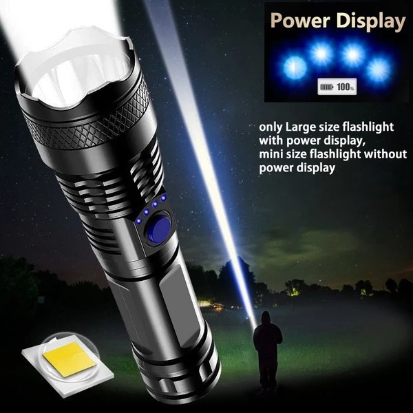 Đèn pin siêu sáng cầm tay  chiếu xa 500m, chống thấm nước pin trâu  3 chế độ sáng, đèn pin chính hãng
