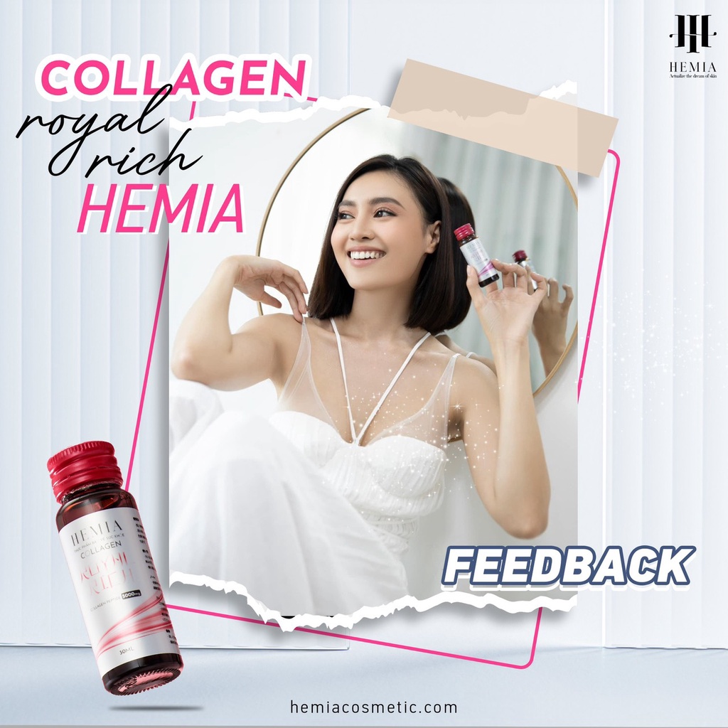 Collagen Royal Rich Hemia 1 hộp 10 lọ 30ml Cung cấp bổ sung collagen , trẻ hóa da, tăng sinh nội tiết tố hỗ trợ sức khoẻ