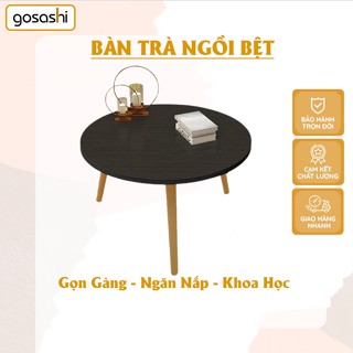 Bàn Trà Ngồi Bệt Kiểu Nhật, Hình Tròn, Gỗ Tự Nhiên Cao Cấp