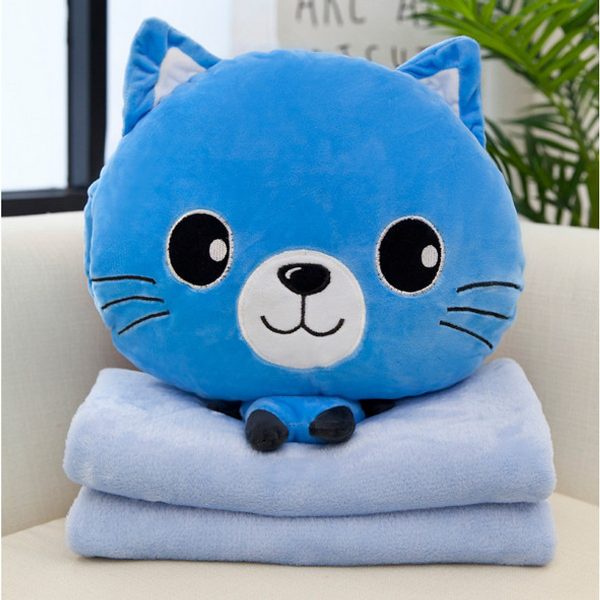 Bộ Chăn + Gối Văn Phòng Hình Mèo Siêu Dễ Thương