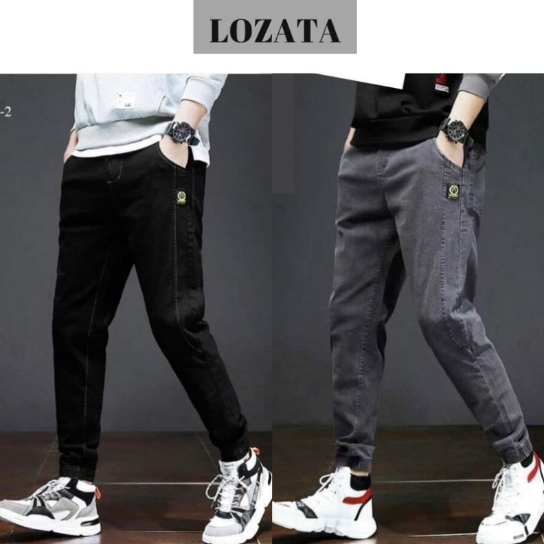 Quần jean jogger nam màu đen trơn không rách chất bò cao cấp co dãn 4 chiều quần rin nam đẹp LOZATA NL72 ™️