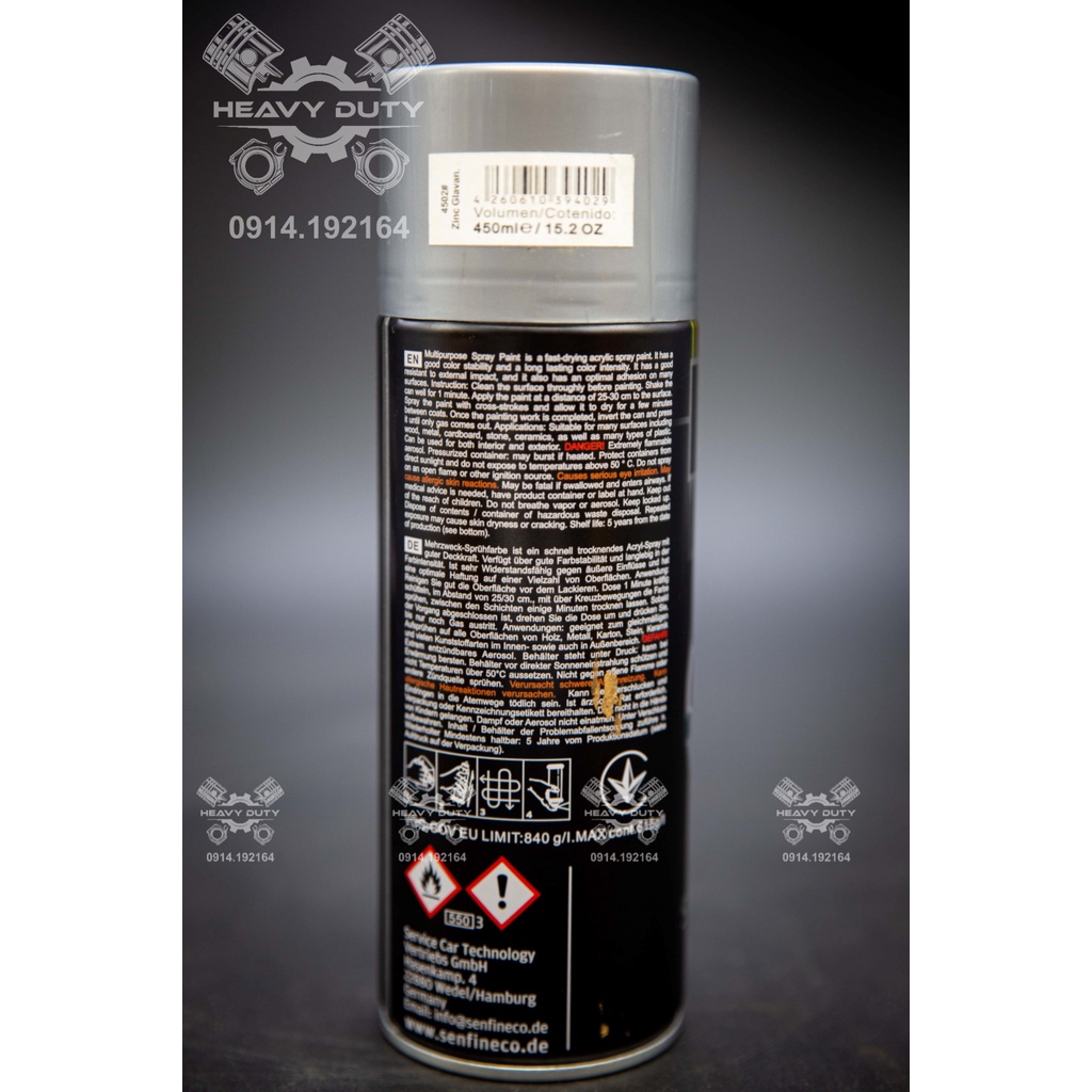 Sơn Xịt Chịu Nhiệt Mạ Kẽm - Paint Acrylic Zinc Galvanisazion