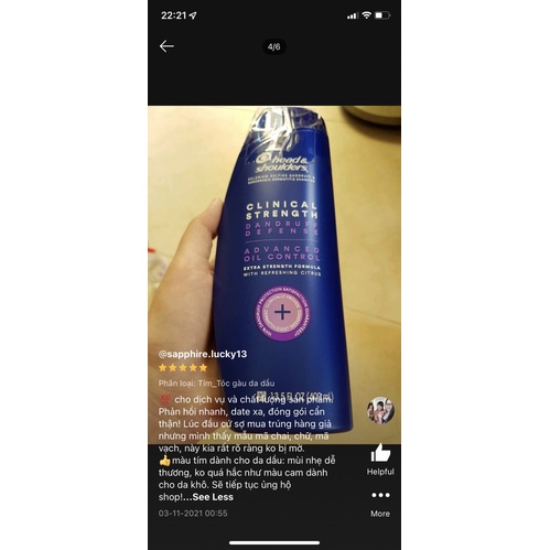 Dầu gội Head &amp; Shoulder giảm gàu, nấm 400ml Chính Hãng