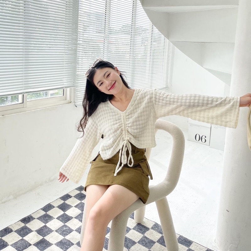 ÁO TAY DÀI CHẤT LEN, DÂY RÚT NGỰC