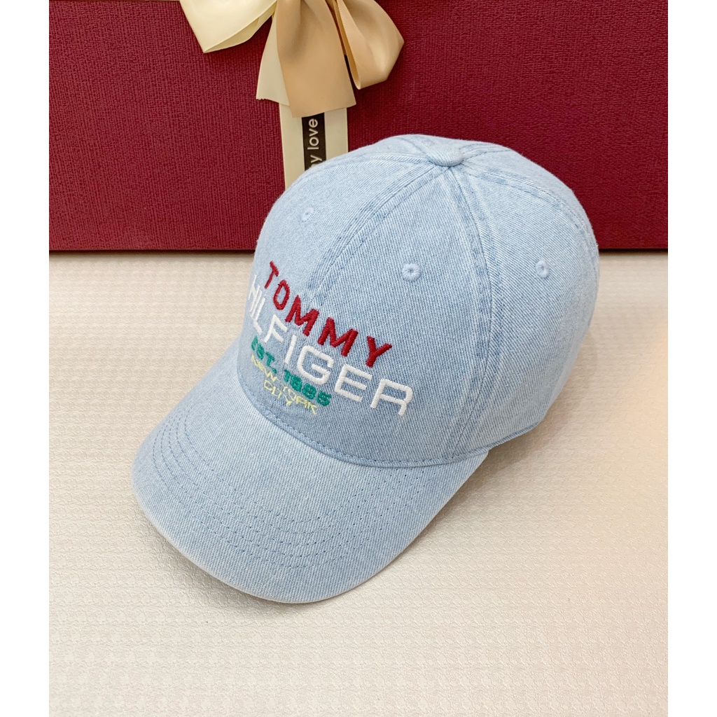 nón kết Tommy hilfiger chữ đỏ jean ,thời trang nam và nữ , mũ lưỡi trai denim