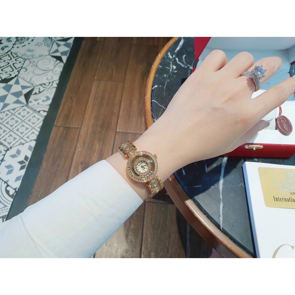 Đồng hồ nữ New size 26 mm dây khóa cài thép không gỉ 2 màu gold và silver thời trang sang trọng