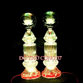 [ Cao 41 cm ,44 cm ] CẶP ĐÈN THỜ LED  PHA LÊ  [ TỰ ĐỘNG CHUYỂN MÀU ]