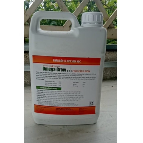 ĐẠM CÁ OMEGAGROW 5-1-1 giúp đâm chồi, phát rễ, phát đọt, lá xanh, dày lá,cây mập trái lớn. thể tích 5 lít