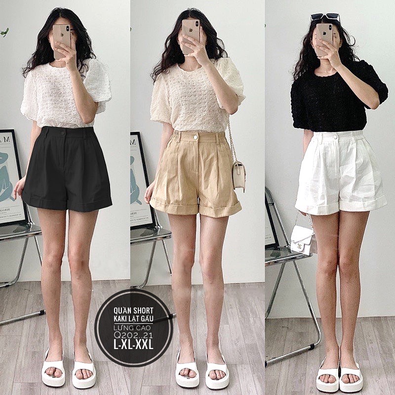 Quần kaki nữ bigsize(55-90kg) , lưng cao-gập gấu , khoá trước phối chun sau (Bigsize sỉ hcm-hoả tốc)