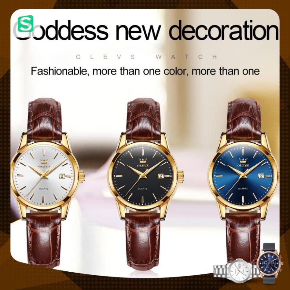 Đồng Hồ OLEVS 6898 Chống Thấm Nước Kiểu Dáng Thời Trang Cho Nữ dây da đẹp giá rẻ