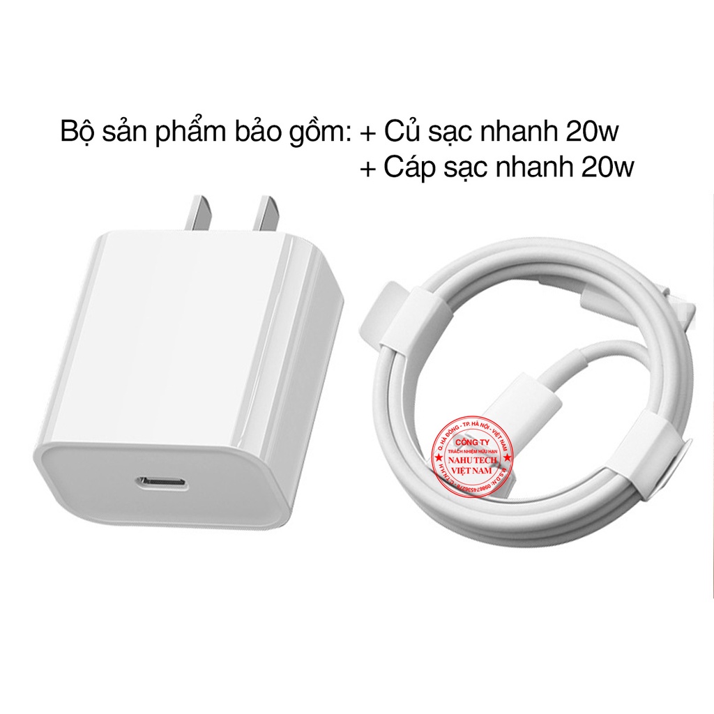 Sạc Nhanh 20W Cho iFan 8/X/11/12/13 Type C Chống Chai Pin Nóng Máy Chính Hãng NAHU Bảo Hành 3 Tháng