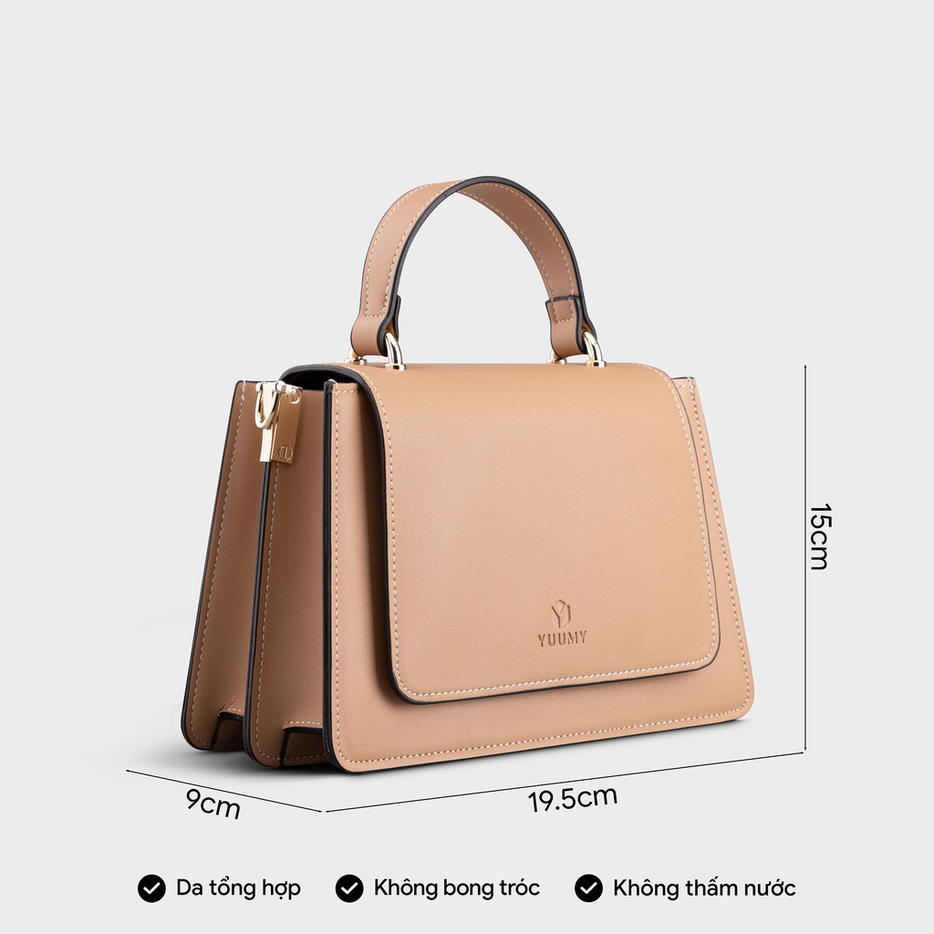 Túi đeo chéo da nữ nắp gập phối quai xách YUUMY Seasand YN128