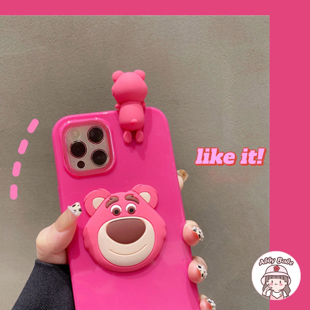 Ốp Điện Thoại TPU Silicon Mềm Chống Bụi Hình Gấu 3D Cho Iphone 14 Pro Max 13 12 11 Pro Max