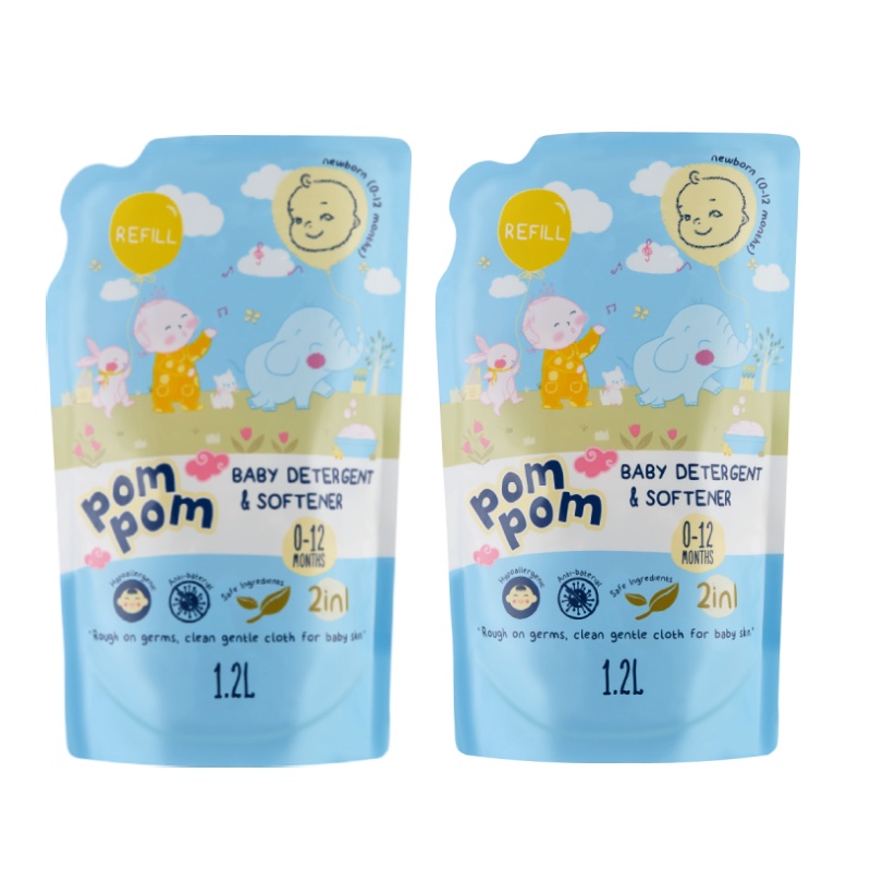 Nước giặt xả Pom Pom Newborn dạng túi 1.2L