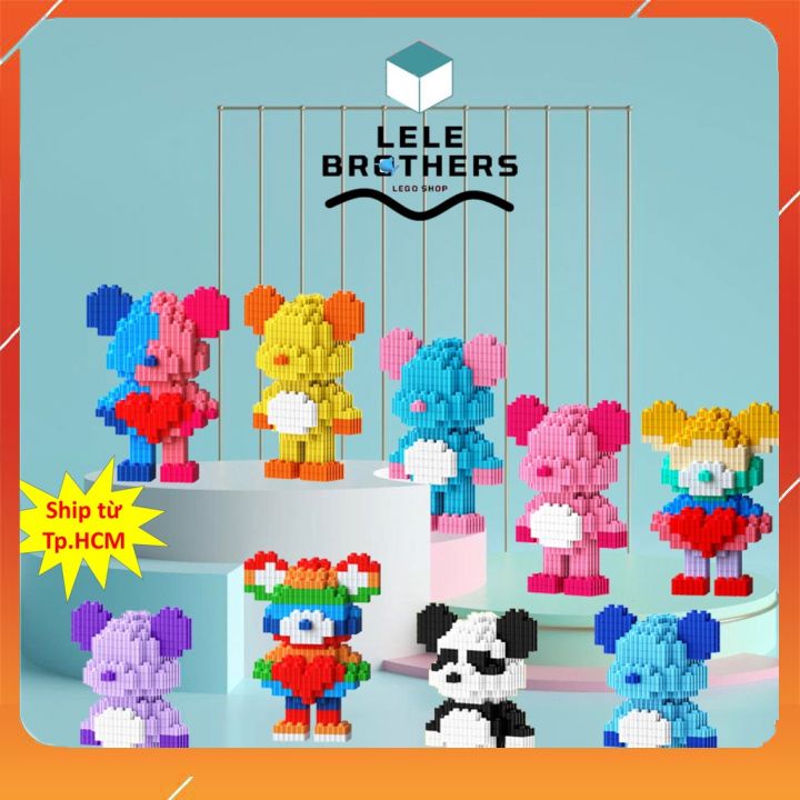 Xếp hình Bearbrick mini +12 cung hoàng đạo TẶNG búa+ lật đật, mô hình lắp ráp, đồ chơi xếp hình, quà tặng