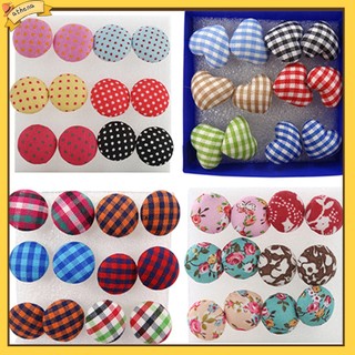 Set 6 Đôi Khuyên Tai Nhựa Nhiều Màu Phong Cách Vintage Thời Trang Cho Nữ