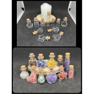 Set 2 Lọ mini nút bần nút gỗ đựng đá tinh dầu hoa khô spell nhiều mẫu