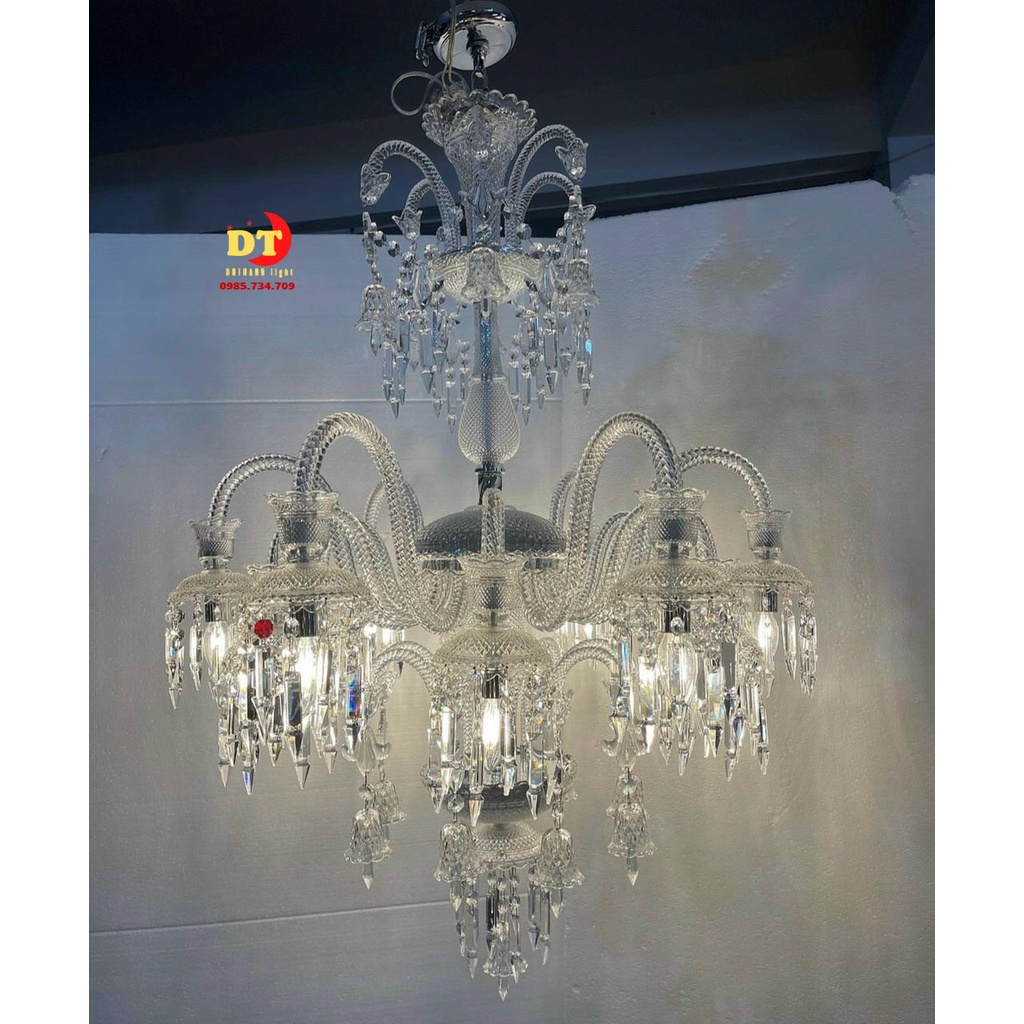 Đèn chùm phale luxury trắng cao cấp 8 tay DQM