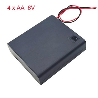Hộp đựng pin AA có nắp và công tắc