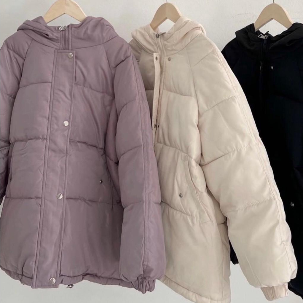 Áo khoác phao béo có mũ trơn bo gấu hàng Quảng Châu / Áo ấm mùa đông A2051N Nhung Nhớ