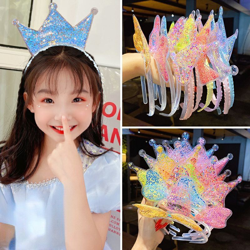 Mới | Bờm cài tóc Kim tuyến vương miện và nơ mickey siêu xinh lấp lánh