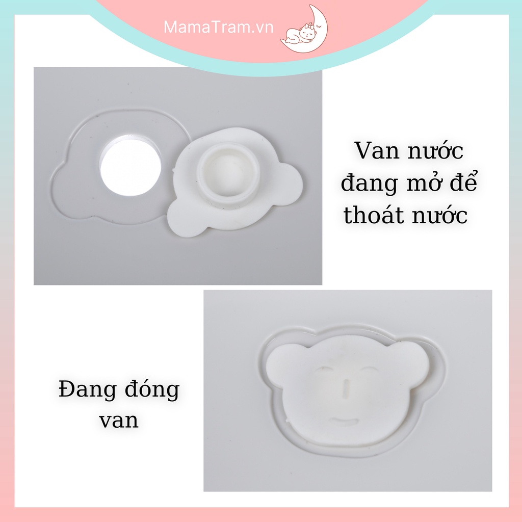 Thau Tắm Cho Bé Sơ Sinh - Chậu Tắm Ếch Kèm Bệ Đỡ Và Van Thoát Nước Kích Thước Lớn 51*87*24cm