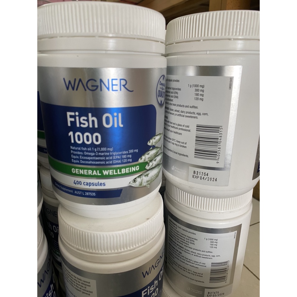 Dầu cá Wagner Fish Oil 1000 -  400 viên - Date 03/2024