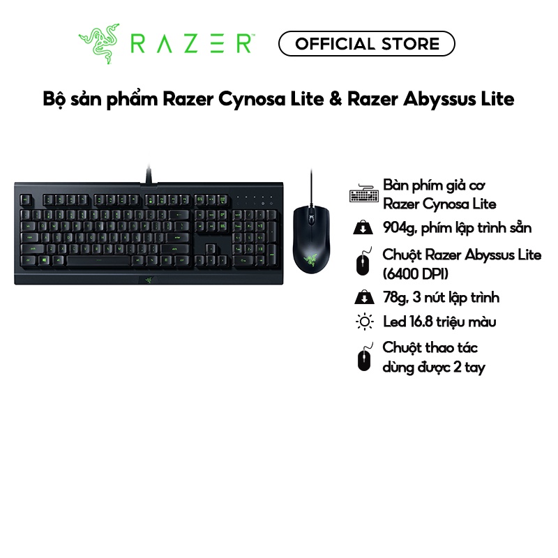 Bộ sản phẩm Razer Cynosa Lite-Razer Abyssus Lite-Keyboard and Mouse Bundle_RZ84-027401003M1