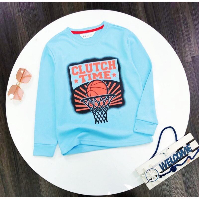 Áo nỉ da cá bé trai size đại thu đông xuất dư HM chất mịn đẹp sz 25 - 59kg