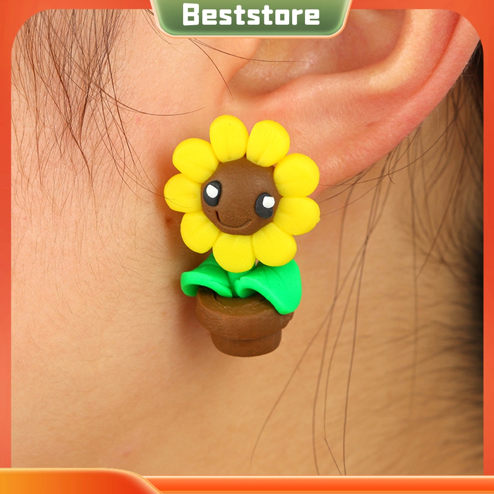 Khuyên Tai Đất Sét Mềm Hình Động Vật Đáng Yêu Cho Nữ