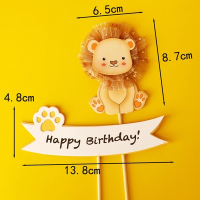 Set 2 que cắm HPBD hình sư tử