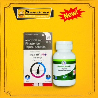  Combo Dung Dịch Hair 4U Pro  + DHT Organic  Hỗ Trợ Mọc Tóc