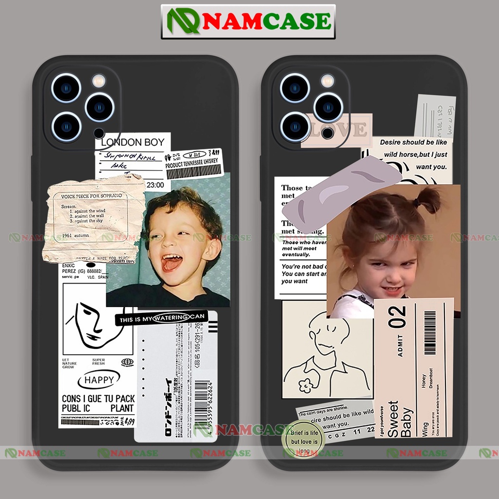 Ốp lưng điện thoại iPhone cặp đôi hoạt hình cute dễ thương đẹp cạnh vuông ip 6/6s/7/8/X/XS/XR/11/12/13/14 Pro Plus Max