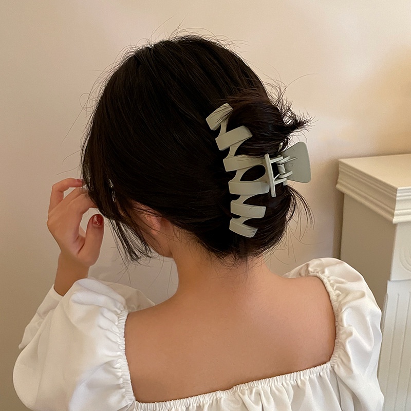 Kẹp Tóc Acrylic Họa Tiết Hình Học Đơn Giản Phong Cách Hong Kong Cổ Điển Thời Trang Dễ Phối Đồ Cho Nữ