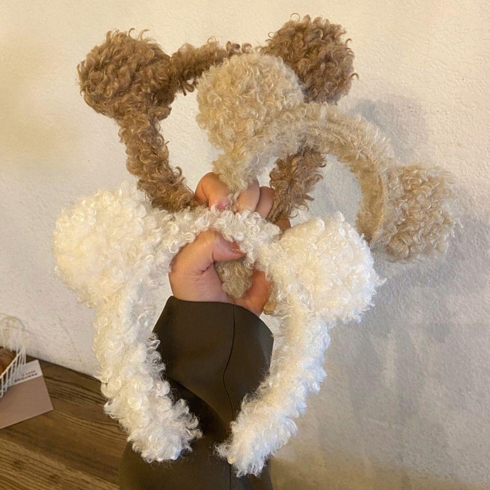 Băng Đô Cài Tóc Bằng Vải Bông Chống Trượt Hình Tai Gấu Thời Trang Hàn Quốc