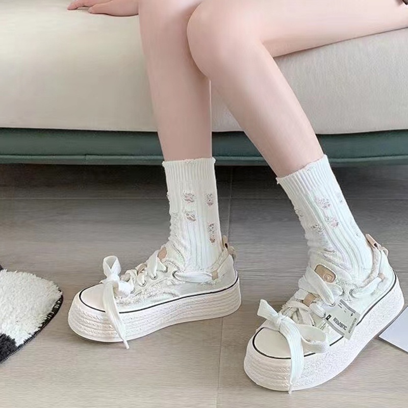 Giày Thể Thao canvas Đế Dày Thời Trang Hàn Quốc Dành Cho Nữ