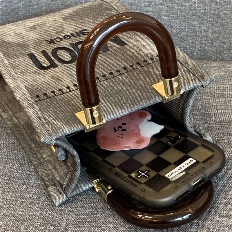 Túi Đeo Chéo Hình Vuông Nhỏ Thêu Chữ Đơn Giản Phong Cách Cổ Điển Thời Trang Cho Nữ