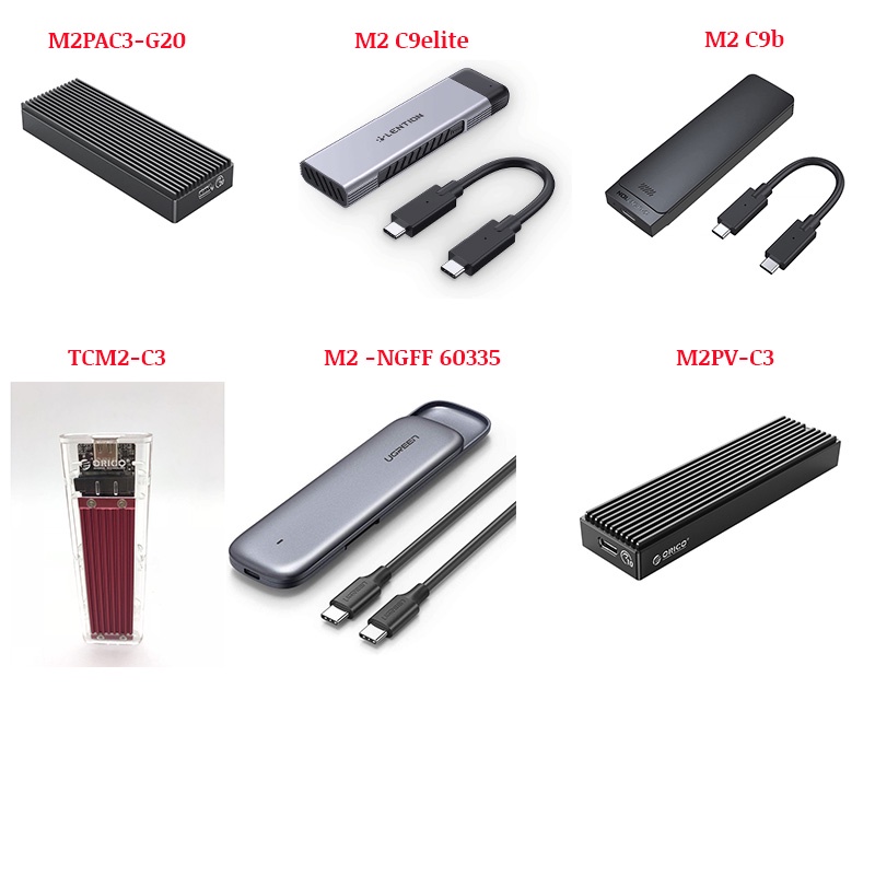 Box ổ cứng SSD M2 SATA/NVMe Orico/Ugreen/Lention M2PAC3-G20/ C9elite/C9b/NGFF/M2PV/M2PF/TCM2 CHÍNH HÃNG - Bảo hành 1 năm