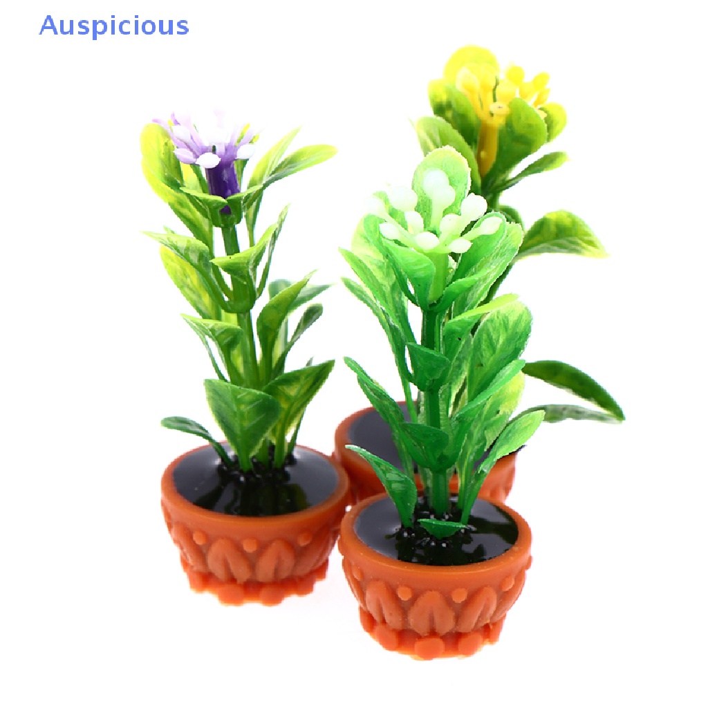 Chậu Cây Xanh Giả Tỉ Lệ 1: 12 Dùng Trang Trí Nhà Búp Bê