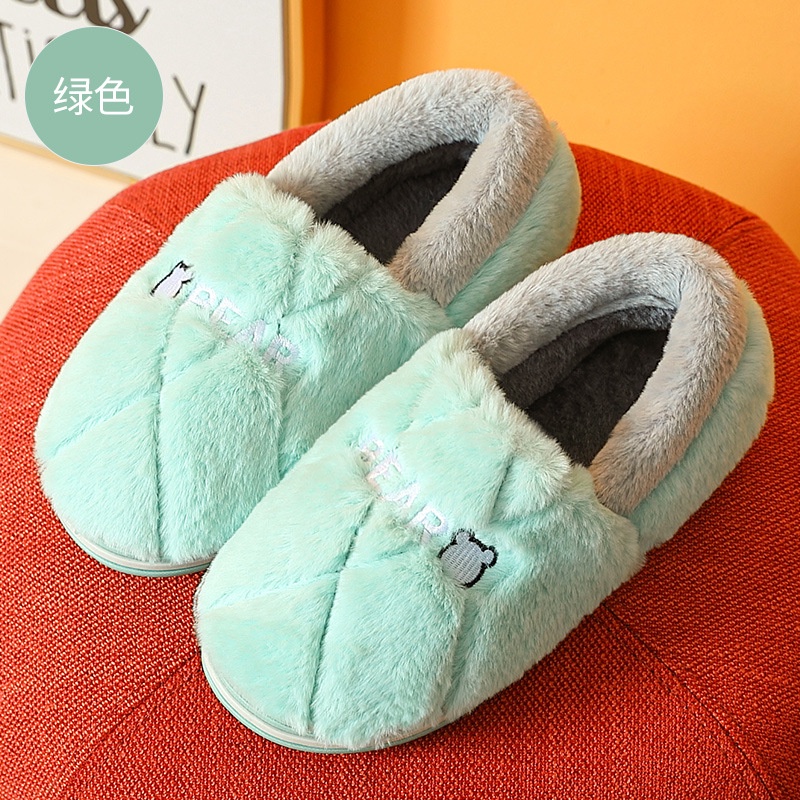 Dép Bông Đi Trong Nhà Bằng Vải Cotton Phủ Lông Cỡ Lớn Thời Trang Mùa Đông Cho Nam Và Nữ