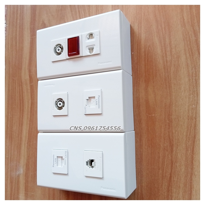 COMBO Ổ cắm - Ổ Mạng lan, Ổ TV, Ổ ĐT Panasonic Full- Color Chính hãng