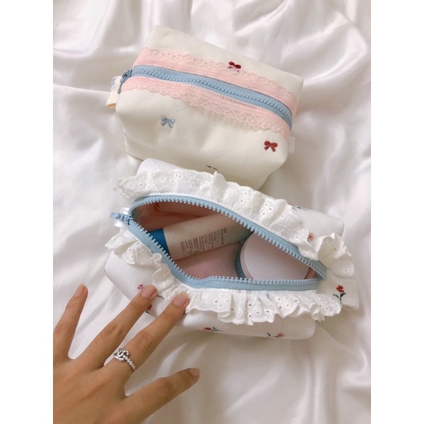 TÚI ĐỰNG ĐỒ MAKEUP - ĐỒ CÁ NHÂN CÓ REN LACE MAKEUP BAG MADE BY 1402.Sew 🪡🪡🪡