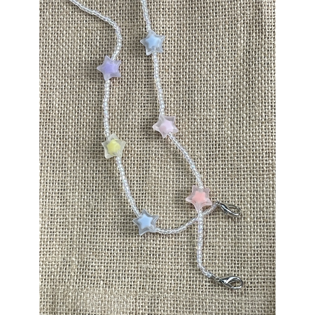 Dây đeo khẩu trang dây xích nhựa nhiều màu nhiều charm xinh xắn