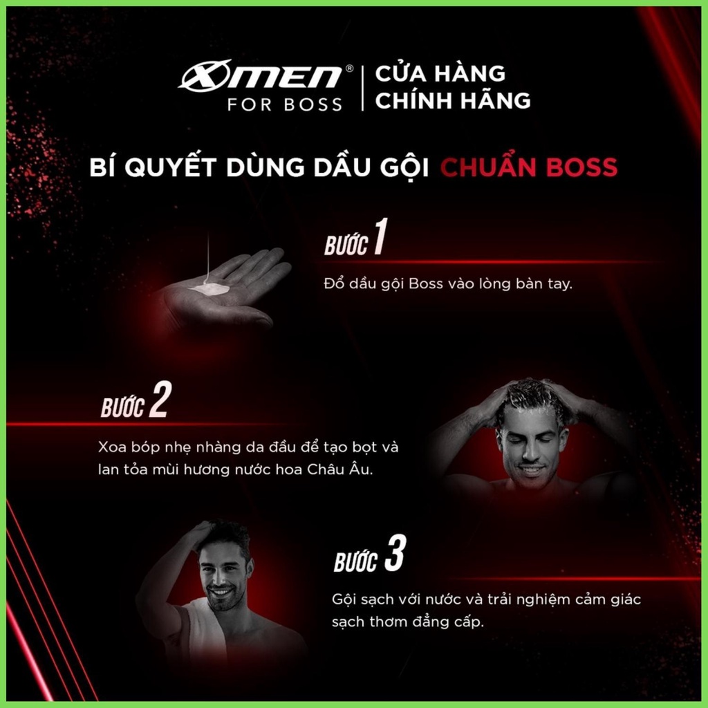 Dầu gội XMen For Boss Intense 150gr - Dầu Gội X-men Hương Nước Hoa Kháng Khuẩn Hương Thơm Nam Tính Lịch Lãm Dưỡng Da Đầu