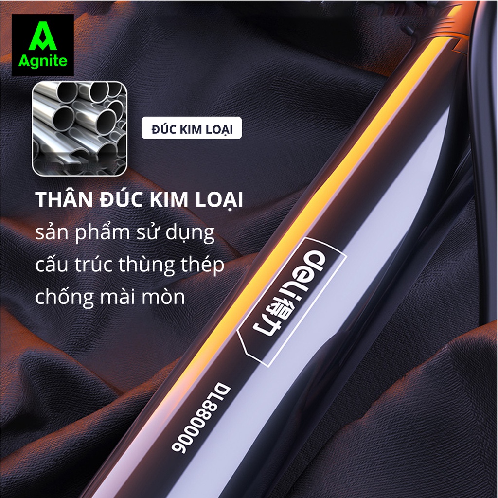 Bơm Xe Đạp Cầm Tay, Bơm Đạp Chân Deli Cao Cấp - Siêu Nhẹ, Nhỏ Gọn, Tiện Lợi, Dễ Dàng Di Chuyển - Áp Suất Cao - DL880006