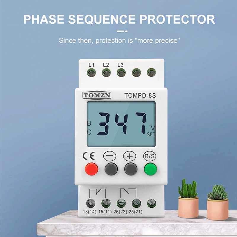 Rơ Le TOMZN 3 Pha Din Có Thể Điều Chỉnh Điện Áp Dưới Điện Áp Bảo Vệ Điện Áp TOMPD-8S