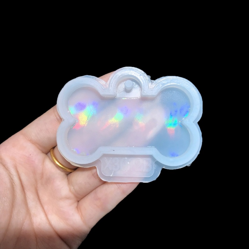 Sa Khuôn Silicone Làm Trang Sức Hình Khúc Xương Có Lỗ Treo DIY