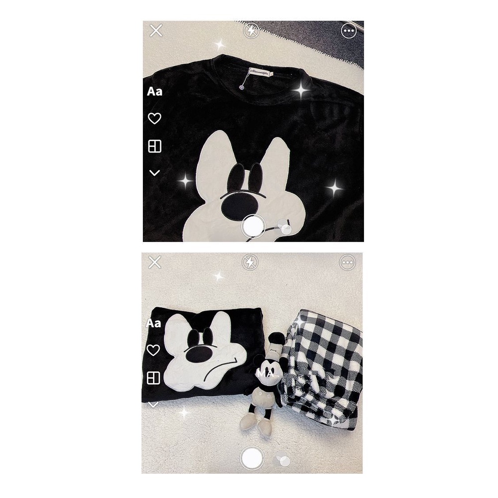 Bộ Đồ Ngủ Lông Cừu San Hô Dày Dặn Phong Cách Hàn Quốc Thời Trang Thu Đông 2022 Mới