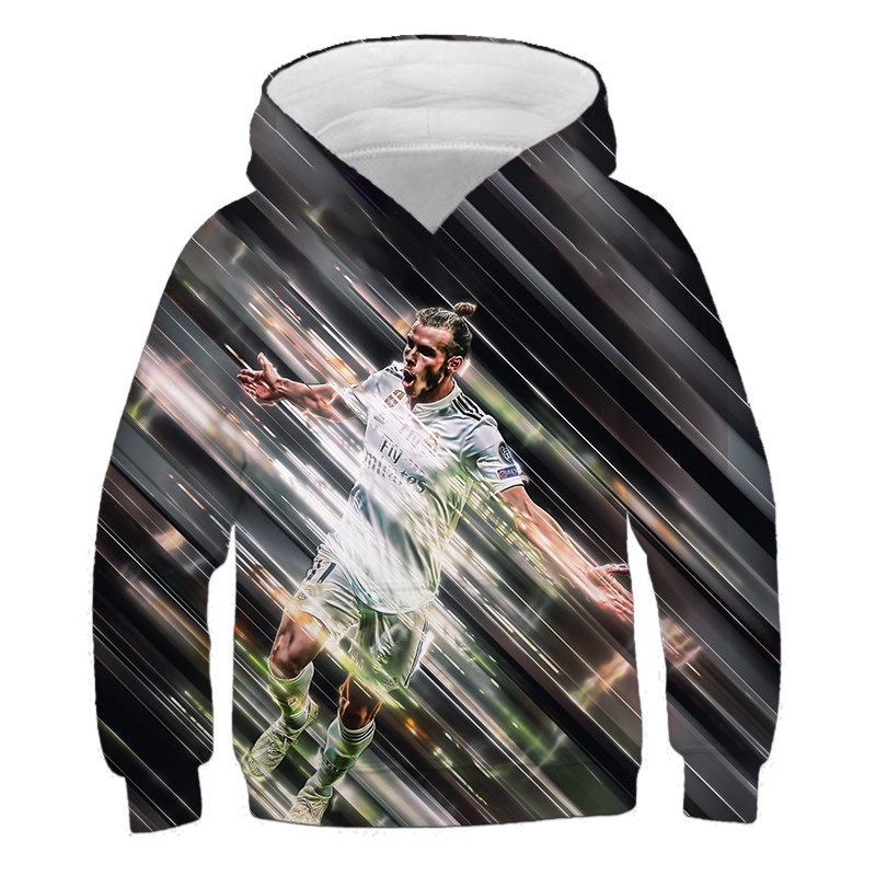 Áo sweater Thể Thao In Hình Cầu Thủ Bóng Đá Real Madrid 3D Ấm Áp Giản Dị Dành Cho Học Sinh Nam Và Nữ