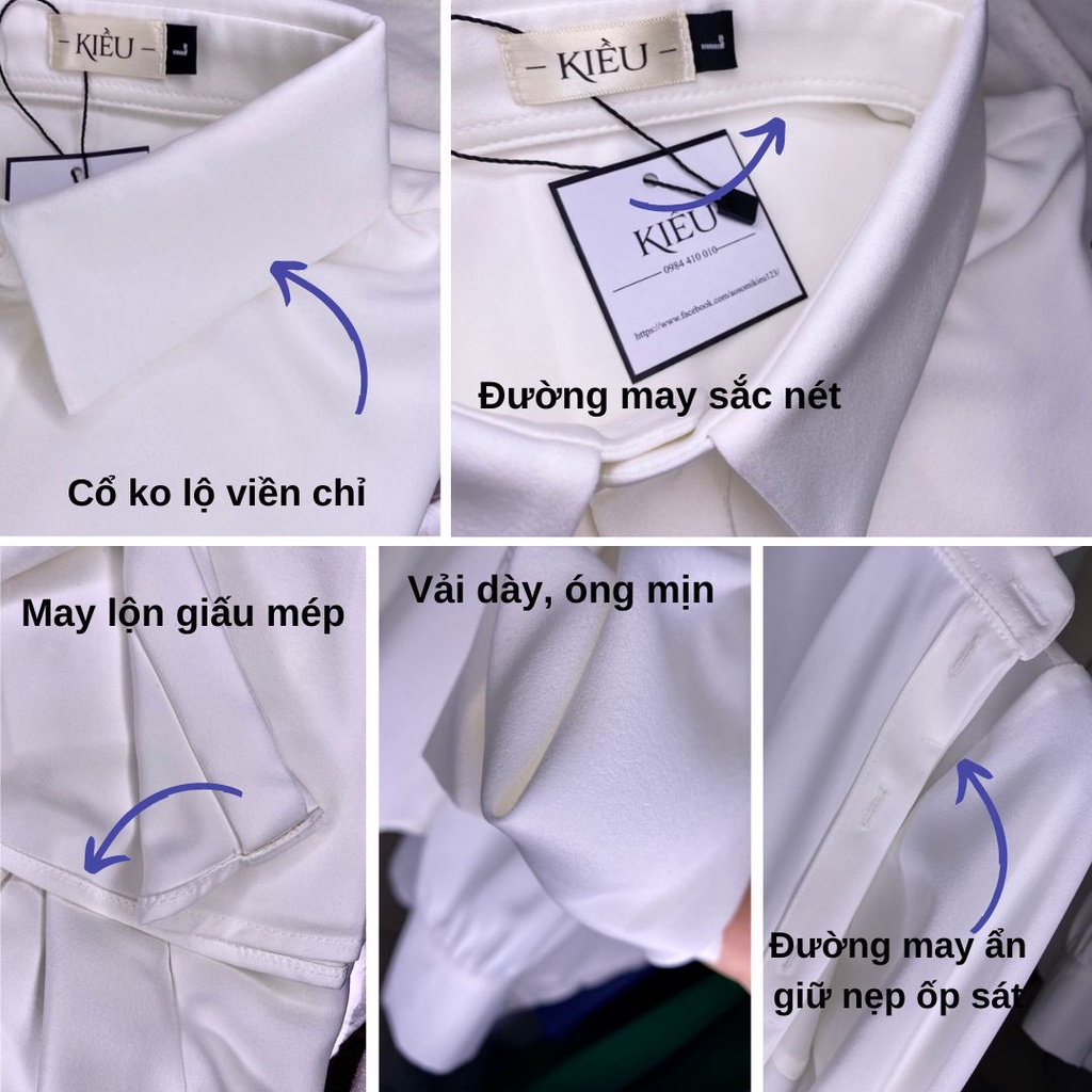 Áo Sơ Mi Trắng Nữ 💖𝑭𝒓𝒆𝒆𝒔𝒉𝒊𝒑💖 Áo Sơ Mi Nữ Dài Tay Đính Hạt Tặng Nơ Cài Áo